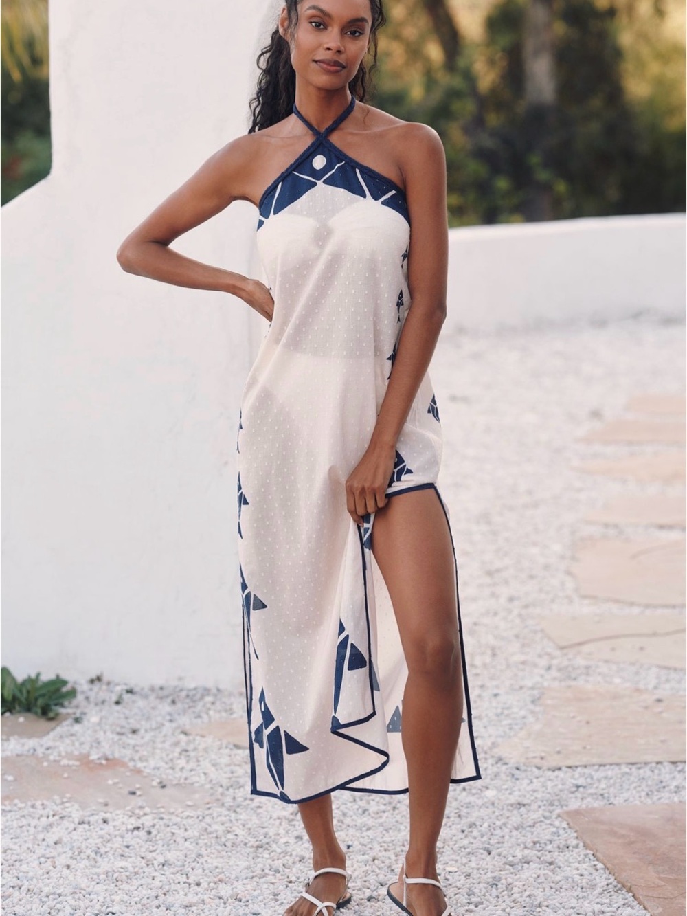 FARM Rio & Anthropologie Halter Slip Cover-Up Dress